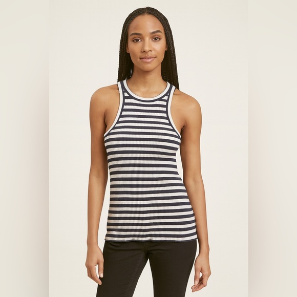 Theory Striped Navy and White Knit Tank Top.   Size-P - Picture 1 of 4